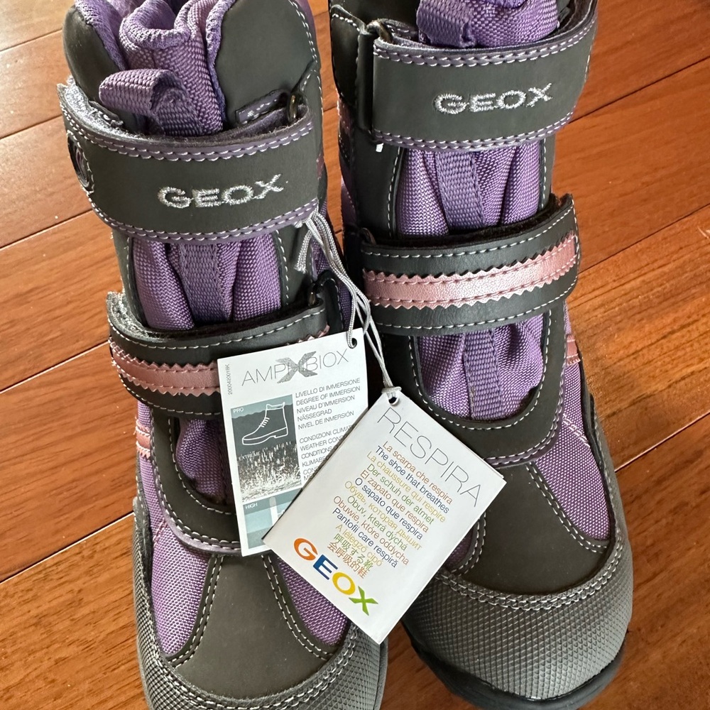 NWT Geox Kids' Lavender and Charcoal Boots